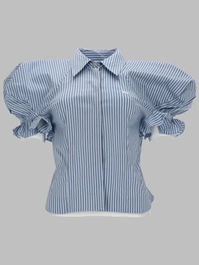 Vivienne Westwood Gexy Tailored Striped Vertical Cotton Shirt In Brown