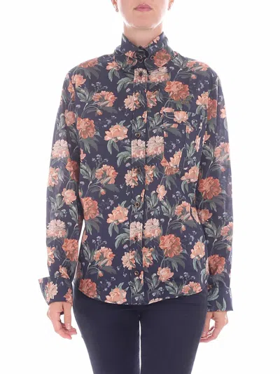 Vivienne Westwood Blue Floral Printed Shirt In Azul