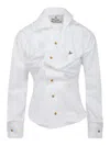 Vivienne Westwood Orb High-collar Cotton Shirt In White