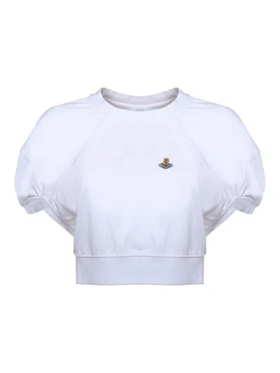 Vivienne Westwood Cropped Football Cotton T-shirt In White