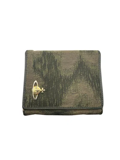 Pre-owned Vivienne Westwood Camo Orb Wallet In Green