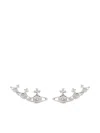 Vivienne Westwood Crystal Stud Unique Shape Earrings In White