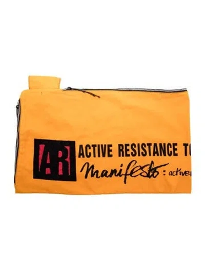 Pre-owned Vivienne Westwood Canvas Clutch In Yellow