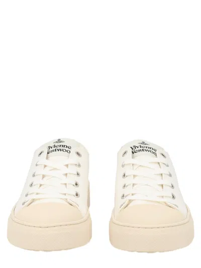 VIVIENNE WESTWOOD CANVAS LOW-TOP LOGO RUBBER SNEAKERS