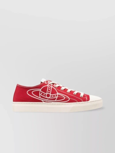 VIVIENNE WESTWOOD CANVAS SNEAKERS WITH ROUND TOE AND RUBBER SOLE