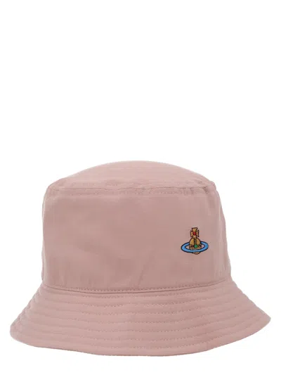 Vivienne Westwood Orb-embroidered Bucket Hat In Pink