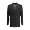 Vivienne Westwood Grey Double-breasted Jacket With Wide Peak Lapels In Wool Man In Black
