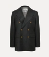 Vivienne Westwood Captain Jacket Metallic Brushed Wo. Charcoal 50 Men In Black