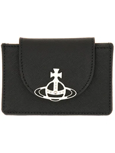 Vivienne Westwood Card Holder "flap" In Black