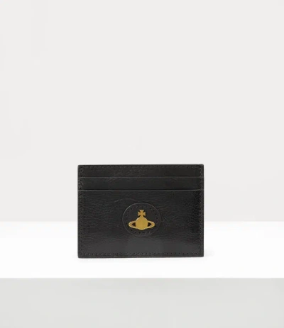 Vivienne Westwood Card Holder Flat Orb Leather Black One Size Women