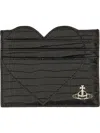 Vivienne Westwood Heart Crocodile-patterned Cardholder In Black