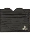 Vivienne Westwood Heart Crocodile-patterned Cardholder In Black