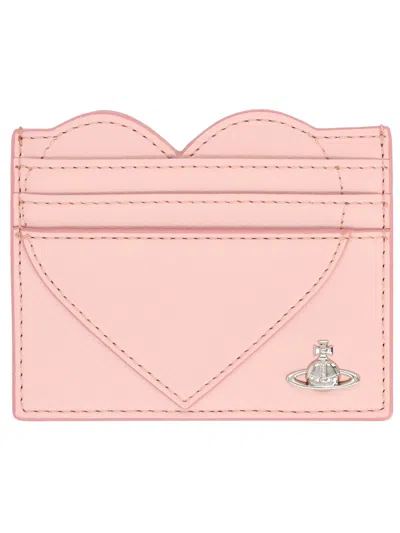 Vivienne Westwood Card Holder "heart" In Pink