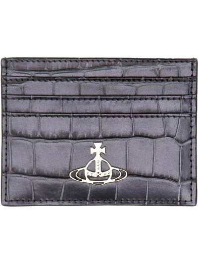Vivienne Westwood Card Holder Orb In Grey