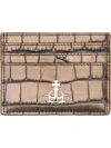 Vivienne Westwood Orb Plaque Embossed Card Holder In Military Green