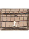 Vivienne Westwood Orb Plaque Embossed Card Holder In Military Green