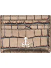 Vivienne Westwood Orb Plaque Embossed Card Holder In Military Green