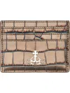 Vivienne Westwood Orb Plaque Embossed Card Holder In Military Green