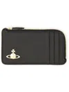 Vivienne Westwood Orb-plaque Saffiano Cardholder In Black