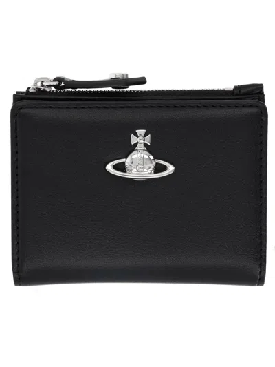 Vivienne Westwood Card Holder With "orb" Detail In Black