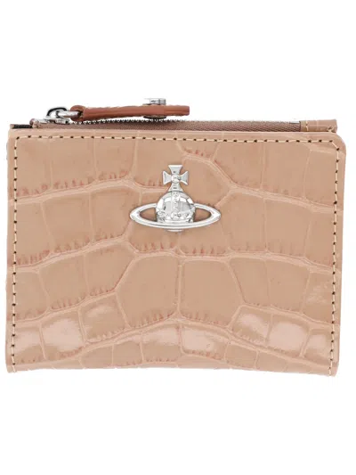 Vivienne Westwood Card Holder With "orb" Detail In Pink