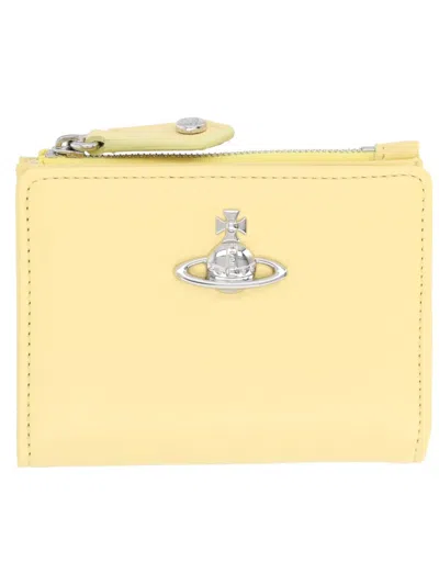 Vivienne Westwood Card Holder With Orb Detail In Yellow