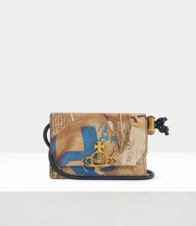 Vivienne Westwood Card Holder With Strap Buccia D'arancia Rubbish-print One Size Unisex