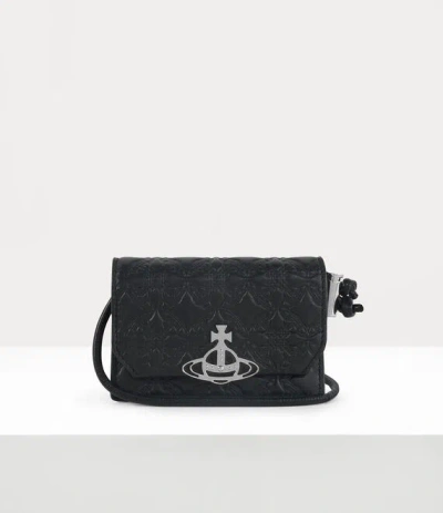 Vivienne Westwood Card Holder With Strap Nappa Leather Black One Size Unisex