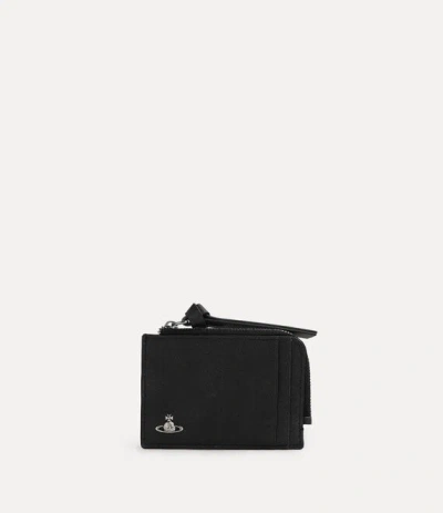 Vivienne Westwood Card Holder With Zip Leather Off-black One Size Unisex