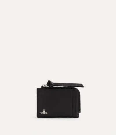 Vivienne Westwood Card Holder With Zip Supple Leather Black One Size Unisex