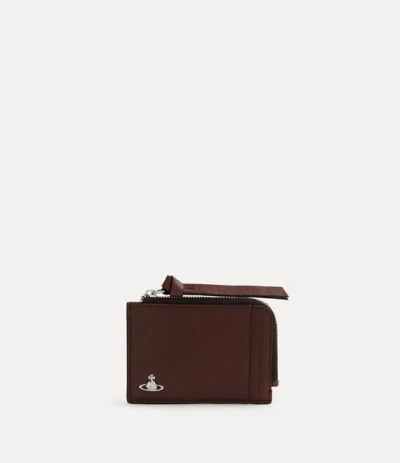 Vivienne Westwood Card Holder With Zip Supple Leather Chestnut One Size Unisex In Brown