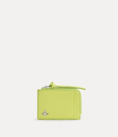 Vivienne Westwood Card Holder With Zip Supple Leather Lime-green One Size Unisex