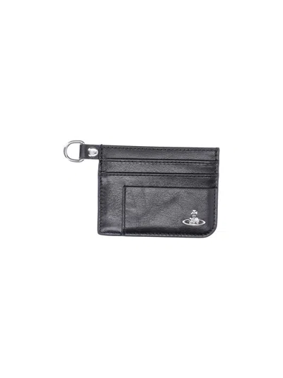 Vivienne Westwood Cardholder "flat Chain" In Black
