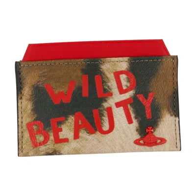 Vivienne Westwood Mini Cardholder With Wild Beauty Print In Animal Print