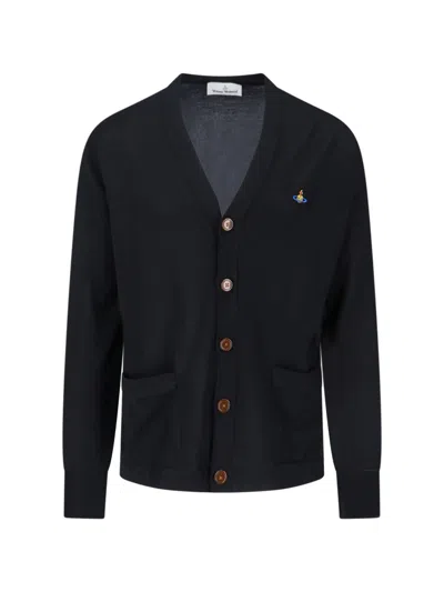 Vivienne Westwood Black Alex V-neck Cotton Cardigan