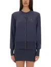 Vivienne Westwood Logo Embroidered Buttoned Cardigan In Blue