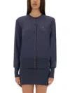 Vivienne Westwood Logo Embroidered Buttoned Cardigan In Blue