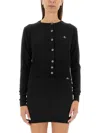 Vivienne Westwood Cropped Cardigan With Button-down Front And Embroidered Detail In Black