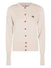 Vivienne Westwood Off-white Bea Ribbed-knit Cardigan In Neutral