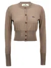 Vivienne Westwood Stone Virgin Wool Orb Bea Cardigan In Beige