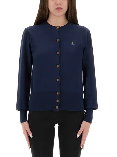 Vivienne Westwood "bea" Cardigan In Blue