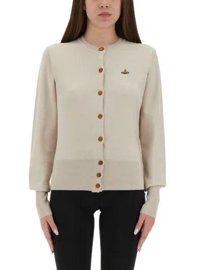 Vivienne Westwood 'bea' Cotton Cardigan In Neutral