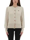 Vivienne Westwood Orb-embellished Virgin-wool Cardigan In Neutral