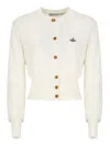 Vivienne Westwood Cardigan Bea In Misto Cotone Sabbia Donna In White