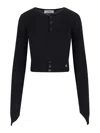 Vivienne Westwood Cropped Ribbed Cardigan With Multicolor Logo