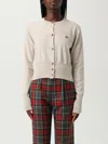 Vivienne Westwood Cardigan Bea In Misto Cotone Sabbia Donna In White
