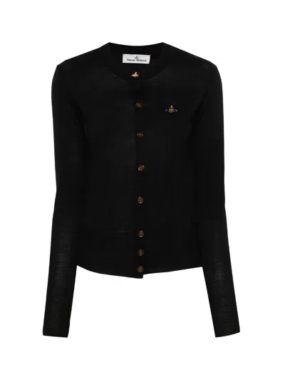VIVIENNE WESTWOOD CARDIGAN WITH BUTTONS AND LOGO