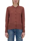 Vivienne Westwood Cardigan With Tailored Button-down Front And Logo Embroidery In Burgundy