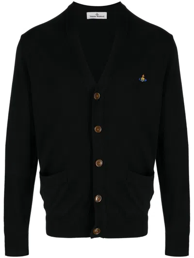 Vivienne Westwood Cardigan With Logo In Black