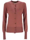 Vivienne Westwood Cardigan With Tailored Button-down Front And Logo Embroidery In Red
